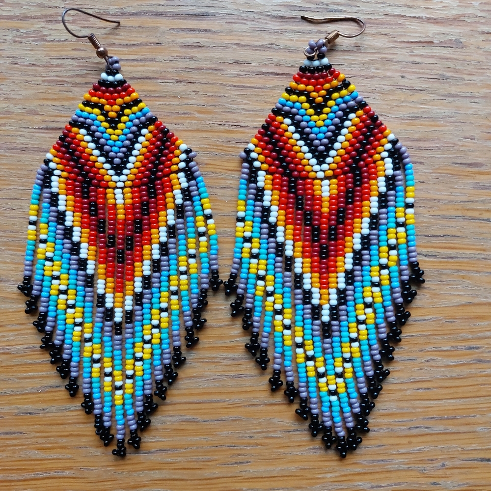 Handcrafted Colorful Beaded Earrings